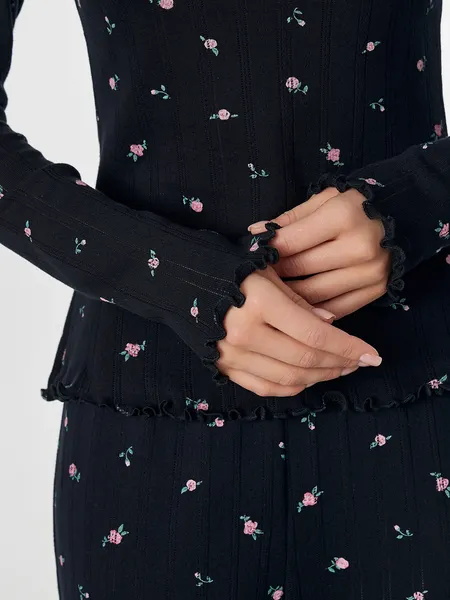 Изображение товара Пижама Mark Formelle 592613 (р.164/170-92-98, розочки на черном)