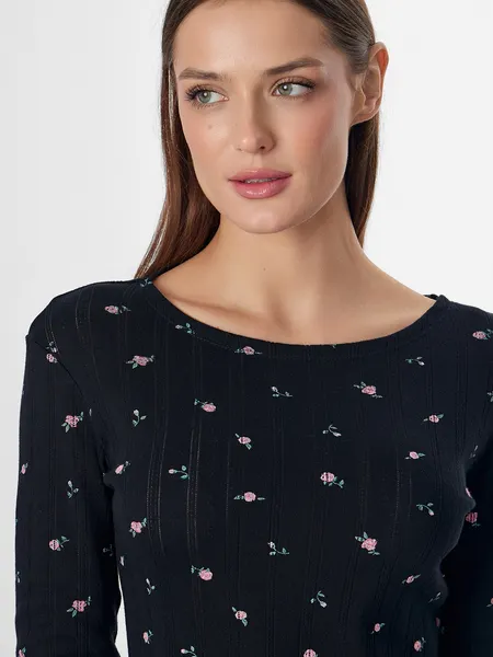 Изображение товара Пижама Mark Formelle 592613 (р.164/170-92-98, розочки на черном)