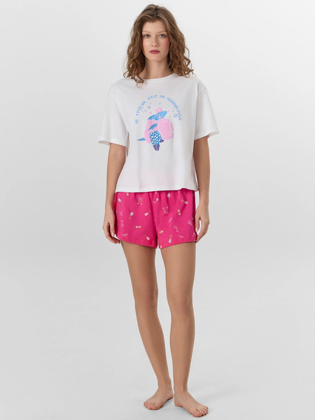 Изображение товара Пижама Mark Formelle 592536 (р.164/170-92-98, белый/бокальчики на розовом)