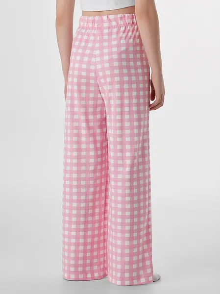 Изображение товара Штаны пижамные детские Mark Formelle 587001 (р.128-64, бело-розовая клетка)