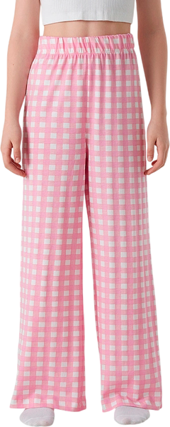 Изображение товара Штаны пижамные детские Mark Formelle 587001 (р.134-68, бело-розовая клетка)