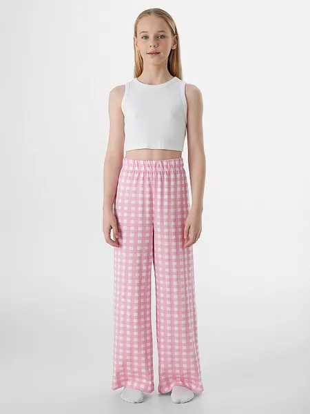 Изображение товара Штаны пижамные детские Mark Formelle 587001 (р.158-80, бело-розовая клетка)