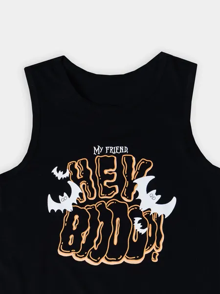 Изображение товара Комплект бельевой детский Mark Formelle 443002 (р.104-56-51, черный/летучие мыши на оранжевом)