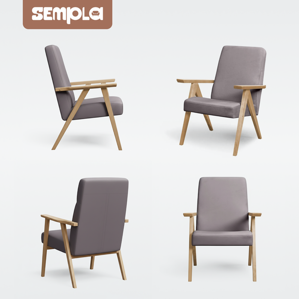 Изображение товара Кресло мягкое SEMPLA Калгари (мора капучино/прозрачный лак)