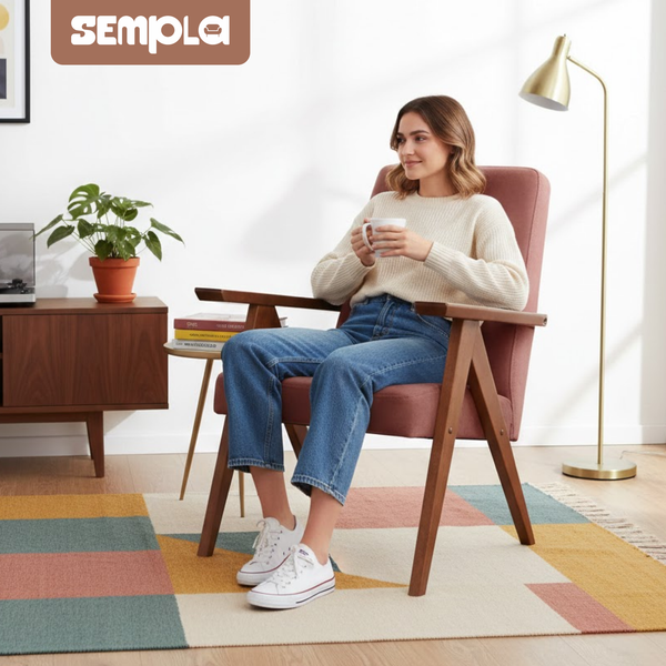 Изображение товара Кресло мягкое SEMPLA Калгари (мора терракотовый/орех)