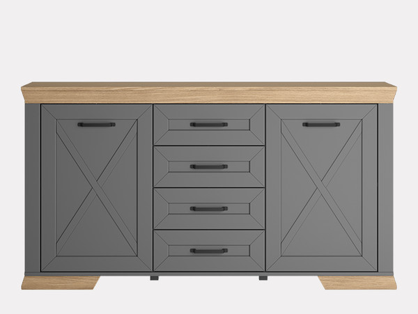 Изображение товара Тумба Black Red White Marselle / KOM2D4S  (дымчатый алмаз/дуб урбан янтарный, дымчатый алмаз)