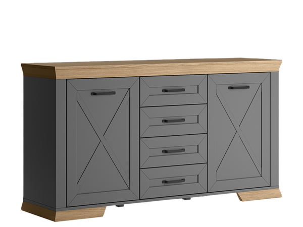 Изображение товара Тумба Black Red White Marselle / KOM2D4S  (дымчатый алмаз/дуб урбан янтарный, дымчатый алмаз)