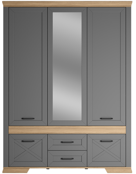 Изображение товара Шкаф Black Red White Marselle / SZF5D2S (дымчатый алмаз/дуб урбан янтарный, дымчатый алмаз)