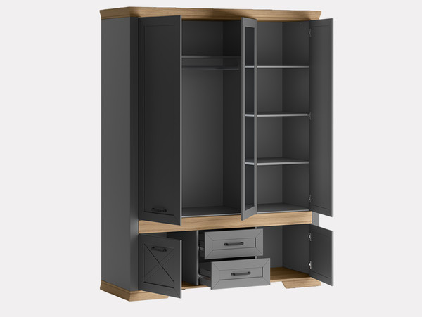 Изображение товара Шкаф Black Red White Marselle / SZF5D2S (дымчатый алмаз/дуб урбан янтарный, дымчатый алмаз)