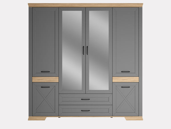 Изображение товара Шкаф Black Red White Marselle / SZF6D2S (дымчатый алмаз/дуб урбан янтарный, дымчатый алмаз)