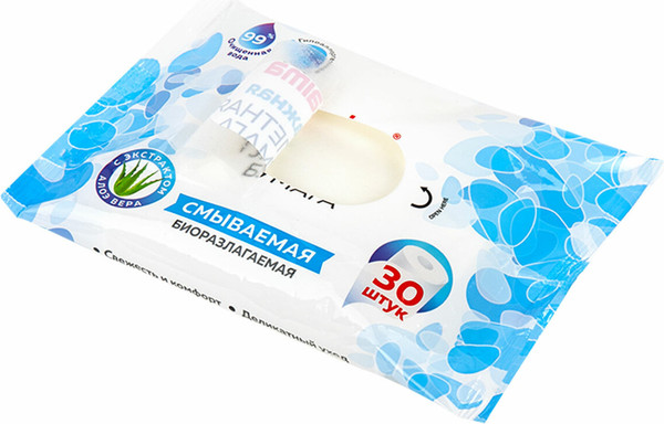 Изображение товара Влажная туалетная бумага Laima С экстрактом алоэ / 128082 (30шт)