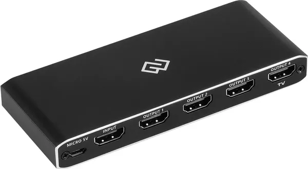 Изображение товара Сплиттер Digma DHSP-v2x4 HDMI (f)/4xHDMI (f) (черный)