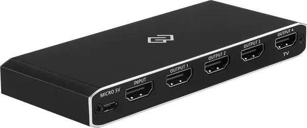 Изображение товара Сплиттер Digma DHSP-v2x4 HDMI (f)/4xHDMI (f) (черный)