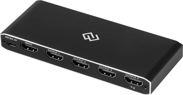 Изображение товара Сплиттер Digma DHSP-v2x4 HDMI (f)/4xHDMI (f) (черный)