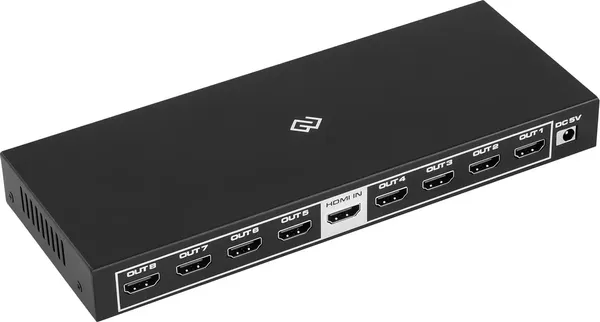 Изображение товара Сплиттер Digma DHSP-v2x8 HDMI (f)/8xHDMI (f) (черный)