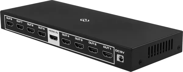 Изображение товара Сплиттер Digma DHSP-v2x8 HDMI (f)/8xHDMI (f) (черный)