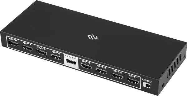 Изображение товара Сплиттер Digma DHSP-v2x8 HDMI (f)/8xHDMI (f) (черный)