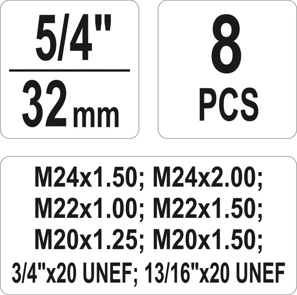 Изображение товара Набор футорок для восстановления резьбы Yato YT-17695