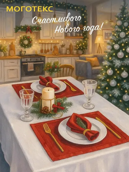 Изображение товара Скатерть Моготекс Изба 02ШС8-42-КВ рис.1/5057/1 (220x150)