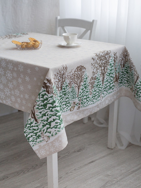 Изображение товара Скатерть Моготекс Олени 02ШС8-42-КВ рис.1/5169/1 (220x150)