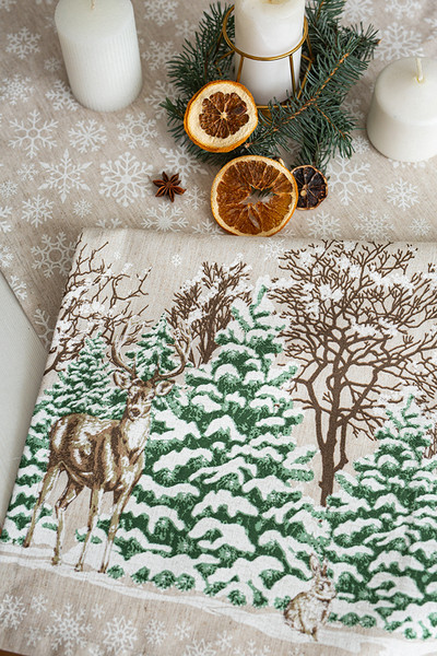 Изображение товара Скатерть Моготекс Олени 02ШС8-42-КВ рис.1/5169/1 (220x150)