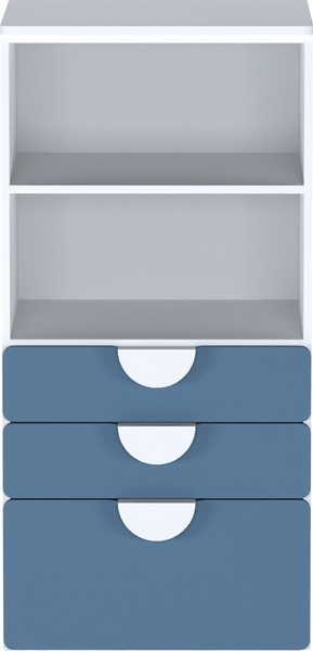 Изображение товара Стеллаж Mebelain Пикси 120 с 3 ящиками (озорной синий)