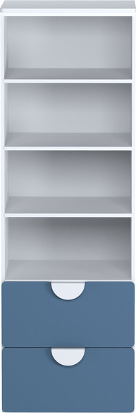 Изображение товара Стеллаж Mebelain Пикси 180 с 2 ящиками (озорной синий)