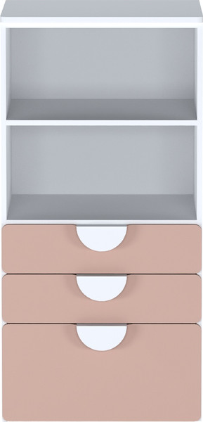 Изображение товара Стеллаж Mebelain Пикси 120 с 3 ящиками (мечтательный розовый)