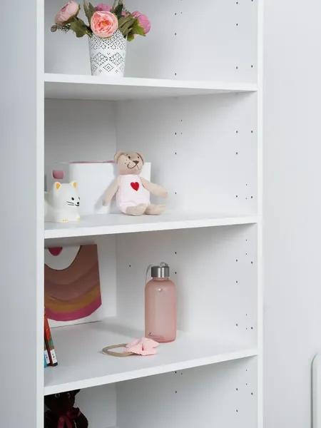 Изображение товара Стеллаж Mebelain Пикси 180 с 2 ящиками (мечтательный розовый)