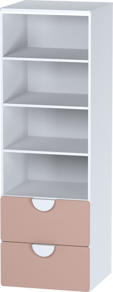 Изображение товара Стеллаж Mebelain Пикси 180 с 2 ящиками (мечтательный розовый)
