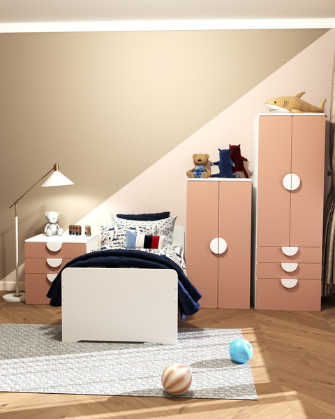 Изображение товара Шкаф Mebelain Пикси 120 со штангой (мечтательный розовый)