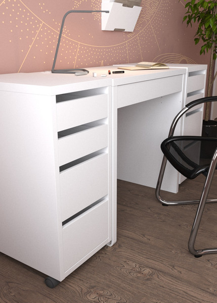 Изображение товара Тумба Mebelain  Компи 4 ящика на колесиках (белый)