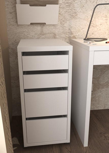 Изображение товара Тумба Mebelain  Компи 4 ящика на колесиках (белый)