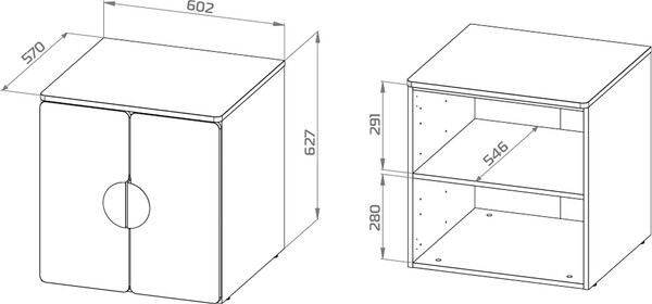 Изображение товара Тумба Mebelain Пикси 60 с 1 полкой (белый)