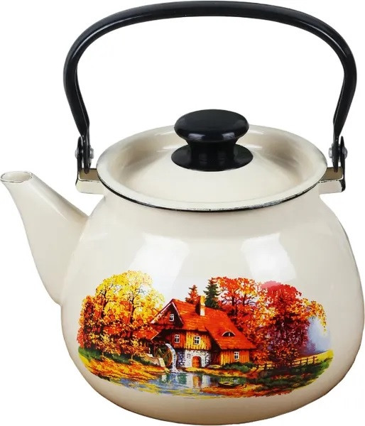 Изображение товара Чайник КМЗ Старая мельница / 42104-132/6-У4СлСМ (слоновая кость)