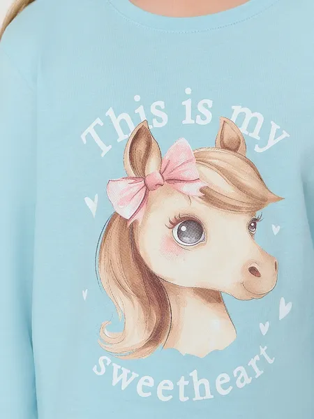 Изображение товара Пижама детская Mark Formelle 567740 (р.104-56, голубой/милые коники на голубом)