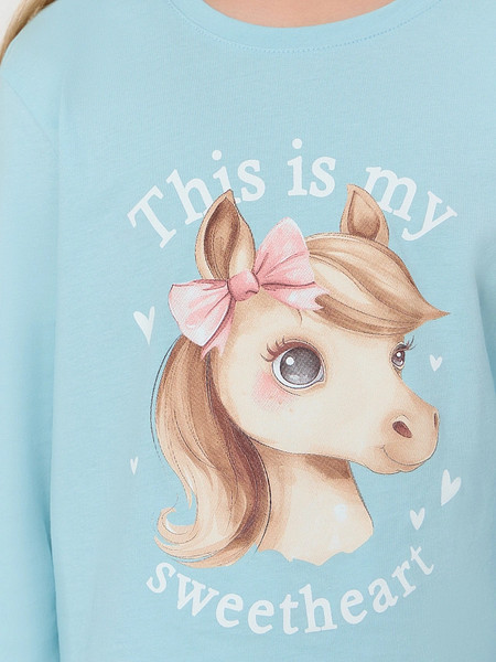 Изображение товара Пижама детская Mark Formelle 567740 (р.116-60, голубой/милые коники на голубом)