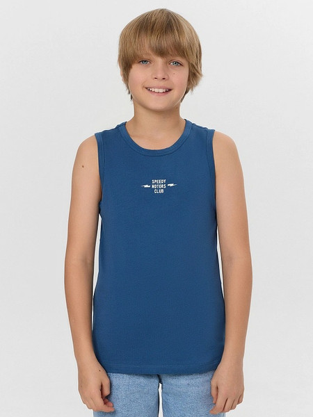 Изображение товара Комплект маек детских Mark Formelle 423344-2 (р.164-84, синий/мотоциклы на светло-сером меланже)