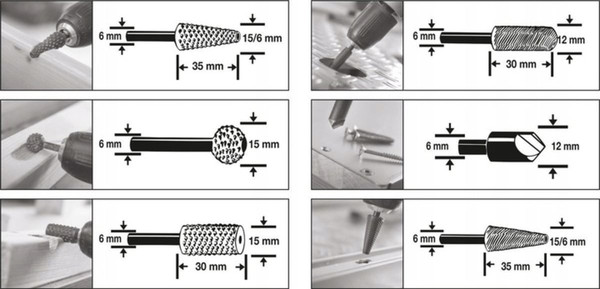 Изображение товара Набор борфрез Yato YT-61712 (3шт)