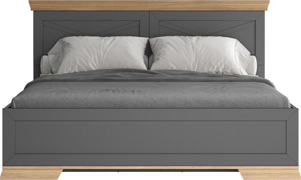 Изображение товара Двуспальная кровать Black Red White Marselle LOZ160х200 с ящиками (дымчатый алмаз/дуб урбан янтарный/дымчатый алмаз)