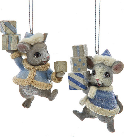 Изображение товара Елочная игрушка Kurt S. Adler Christmas Новогодняя мышка с подарками / E1030