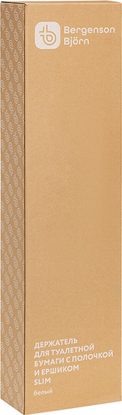 Изображение товара Стойка для туалетной бумаги с ершиком Bergenson Bjorn Slim BB0001008 (белый)