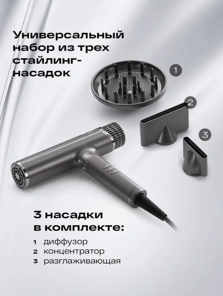 Изображение товара Фен Atvel AirJet HD6 Gray 81201