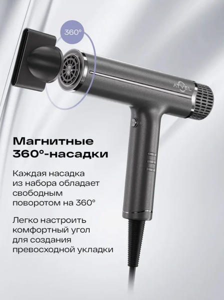 Изображение товара Фен Atvel AirJet HD6 Gray 81201