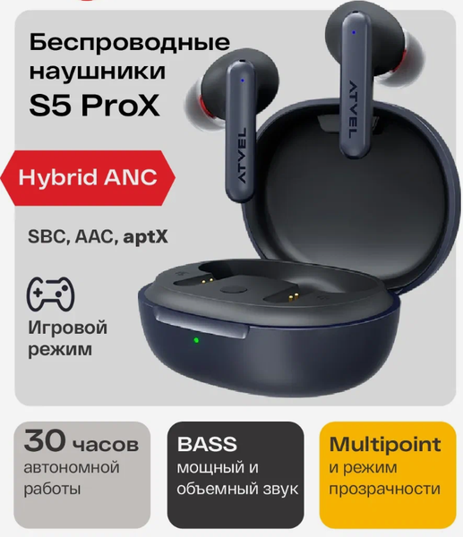 Изображение товара Беспроводные наушники Atvel TWS Tune S5 ProX