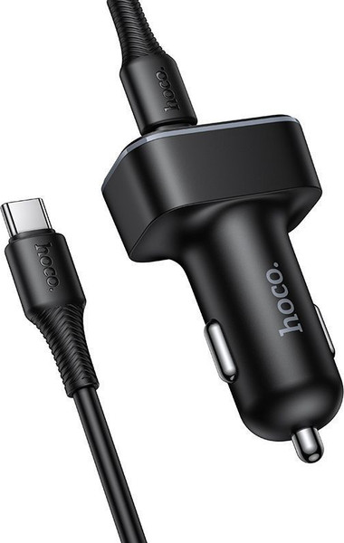 Изображение товара Зарядное устройство автомобильное Hoco Z63A + кабель Type-C-Type-C (черный)
