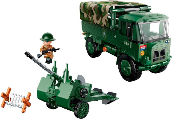Изображение товара Конструктор Qman Военный грузовик с пушкой / 21024q