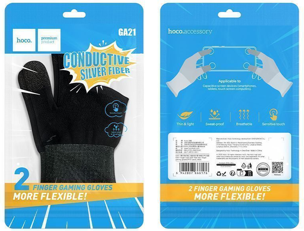 Изображение товара Перчатки для сенсорных экранов Hoco GA21 (2шт, черный)