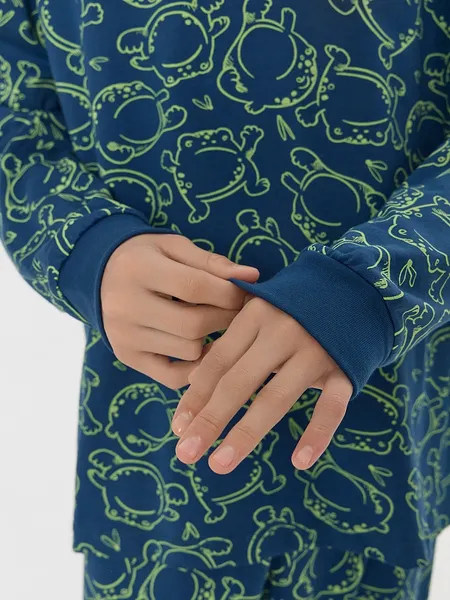 Изображение товара Пижама детская Mark Formelle 563333 (р.140-68-60, жабки на полуночном)