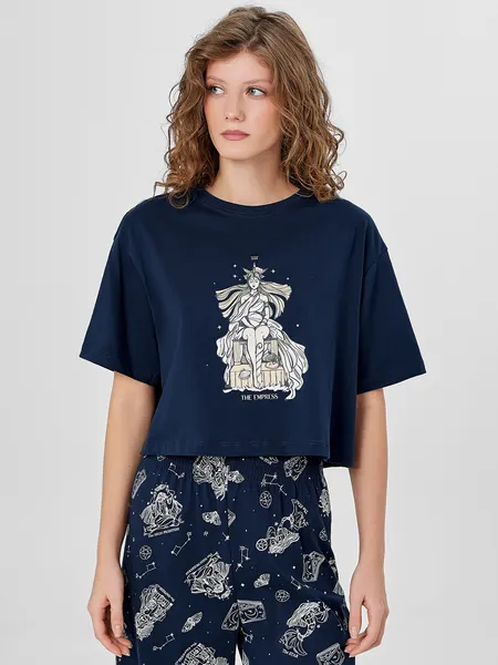 Изображение товара Пижама Mark Formelle 592444 (р.164/170-88-94, темно-синий/таро на синем)